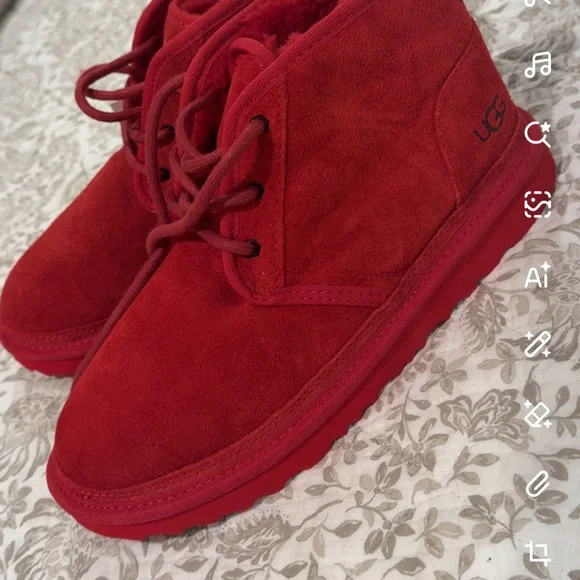 UGG Vibrant Red Suede Chukka Boots UGG Neumel Chopd Suede Chukka Boots 1128215-RRED Rich Red  main image 3